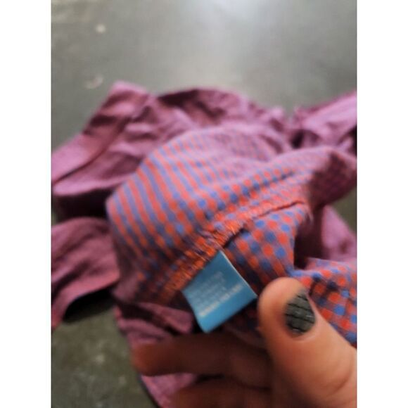 J. McLaughlin blue&red checked button down shirt sz XS - Picture 3 of 3